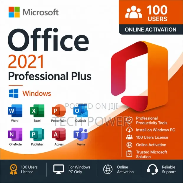 Microsoft Office Professional Plus 2021 - Leseni ya Biashara kwa Watumiaji 100 - 1