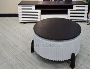 Zuo Modern White and Black Coffee Table with Showcase