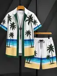 Tropical Beach Short Sleeve Shirt and Short Set Collection - 1