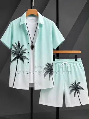 Tropical Beach Short Sleeve Shirt and Short Set Collection