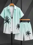 Tropical Beach Short Sleeve Shirt and Short Set Collection - 2