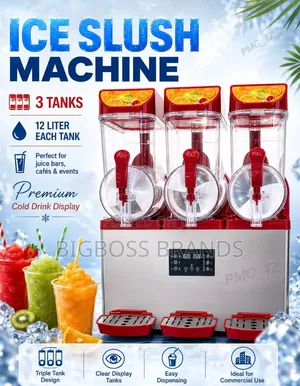 Ice Slush Machine - 3 Tanks, 12L Each