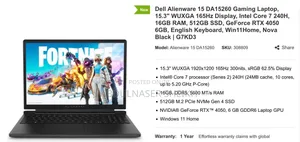 New Alienware 15 Laptop - Intel Core i7, 16GB RAM, 512GB SSD, RTX 4050