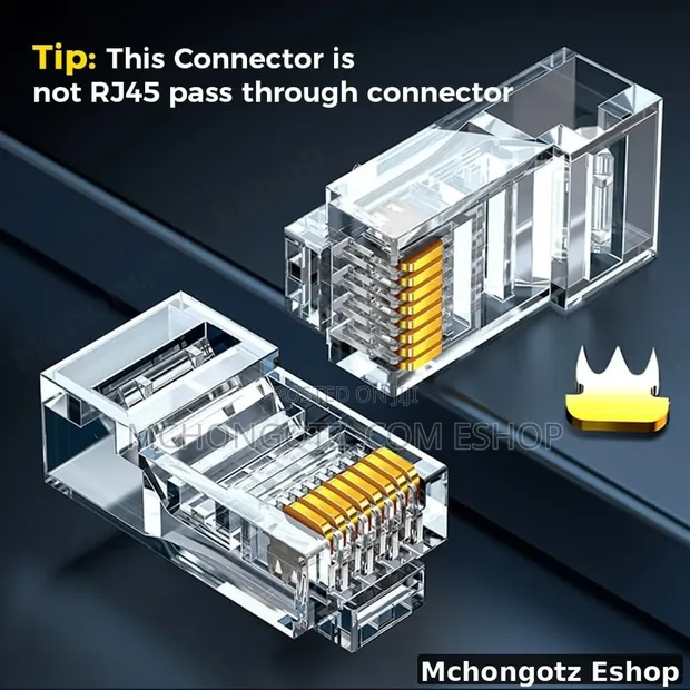 Viunganishi vya RJ45 Cat5e Pass Through (Pakiti 100) - 1
