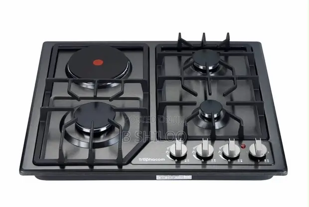 Trophacom 4-Plate Cooker (3 Gas + 1 Electric) - 1