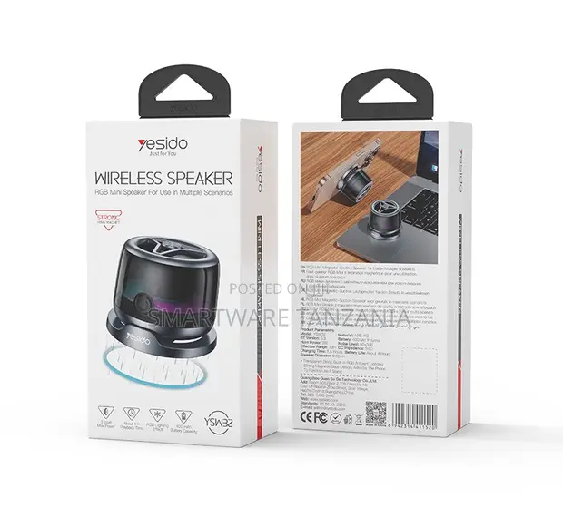 Yesido Wireless Mini RGB Speaker with Magnetic Base - 1