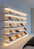Simple Modern Wall-Mounted Shoes Rack with Light - 2