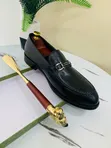 Viatu vya Ngozi Dior - Nyeusi & Kahawia - 3