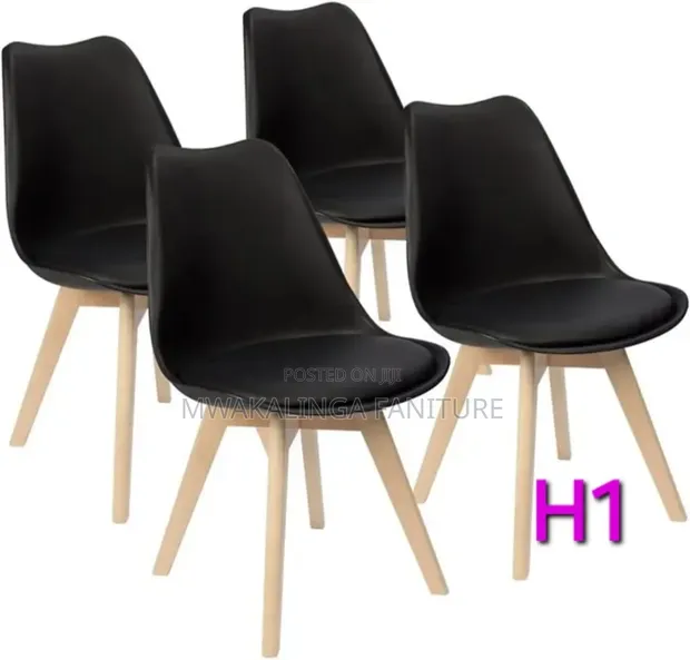 Black and White Modern Dining Chairs (Set of 4) - 1