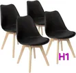 Black and White Modern Dining Chairs (Set of 4) - 1