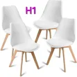 Black and White Modern Dining Chairs (Set of 4) - 2