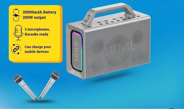 Vidvie Portable Speaker with 2 Microphones - 1