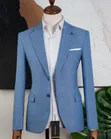Men's Casual Cotton-Polyester Blend Blazers - 3