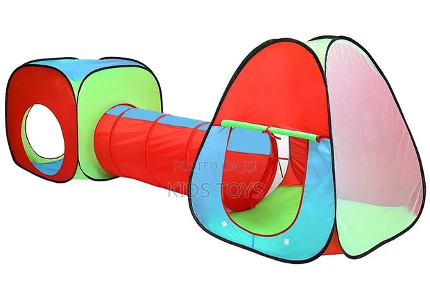 Kids 3-in-1 Crawl Tunnel and Square Cube Tent - 1