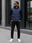 Nike Men's Puffer Vest with White Logo - 5