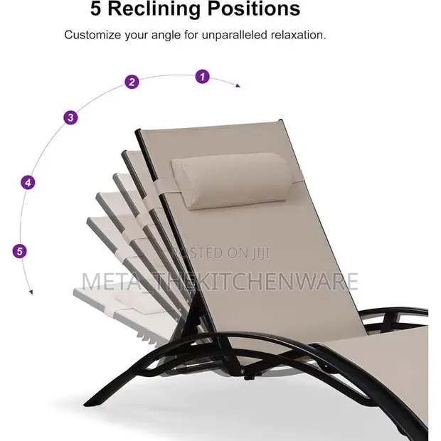 S-Shape Sun Lounge with Headrest - 1