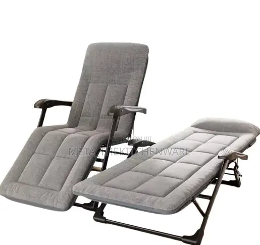 WCG Folding Garden Chaise Lounge with Cushion - 1