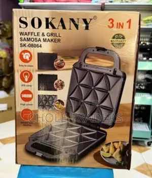 Sokany 3-in-1 Waffle, Grill & Samosa Maker (SK-08064)