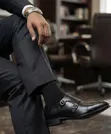 Viatu vya Ngozi vya Wanaume Zara Moccasins - Nyeusi - 2