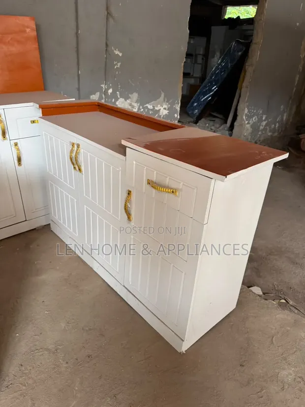Kitchen Cabinet - 3 Doors, Brown and White - 1
