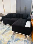 Luxury L-Shape Sofa - Black - 1