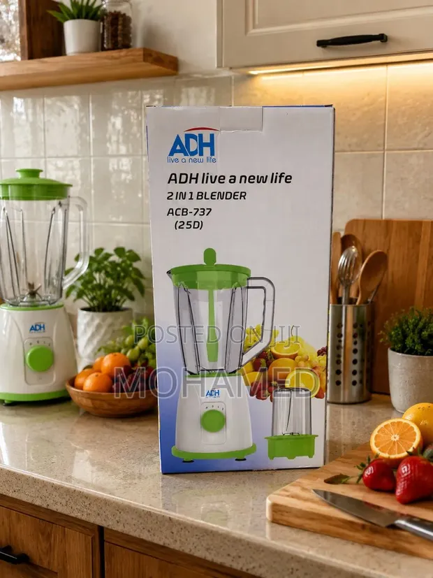 Blender ya Umeme ya ADH 1.5L Nyeupe - 1