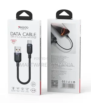 Yesido USB-A to USB-C Data Cable, 18W, 30cm, Braided