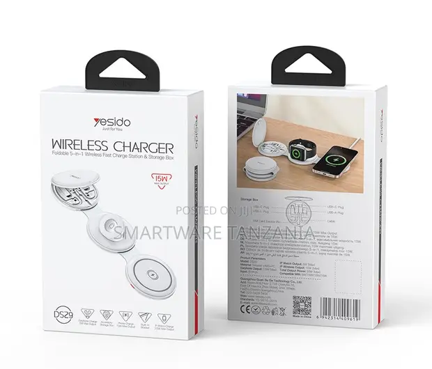 Yesido DS29 5-in-1 Wireless Charger, 15W Fast Charging Station - 1
