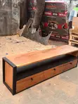 Wood TV Stand with Drawers - 1