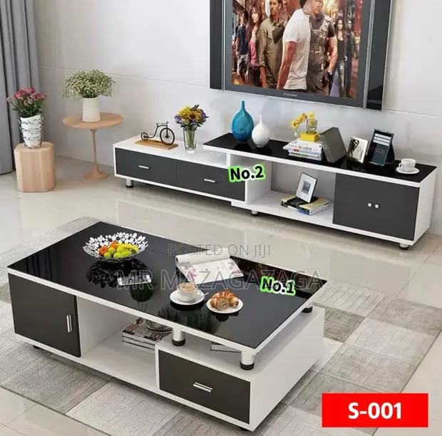 Modern Coffee Table & TV Cabinet Combo - 1