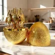 Set ya Vyombo vya Jikoni Rangi ya Gold (6 Kila Kimoja) - 1