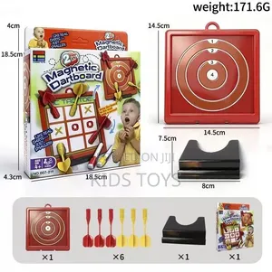 2-in-1 Magnetic Dartboard & Tic-Tac-Toe Set