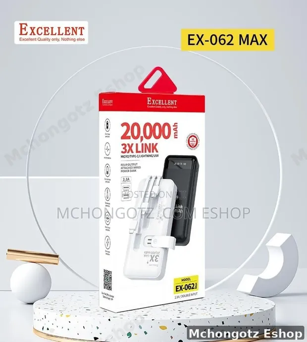 Power Bank Bora 20000mAh Inachaji Haraka Bila Waya, Milango 3 - 1