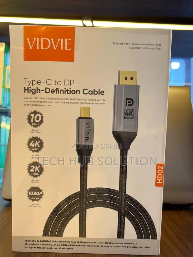 VIDVIE HD02 USB-C to DisplayPort Cable - 1