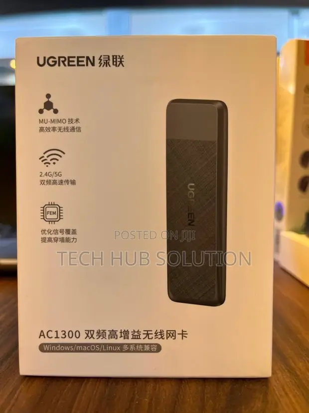 Ugreen CM492 AC1300 Dual-Band Wireless USB Adapter - 1