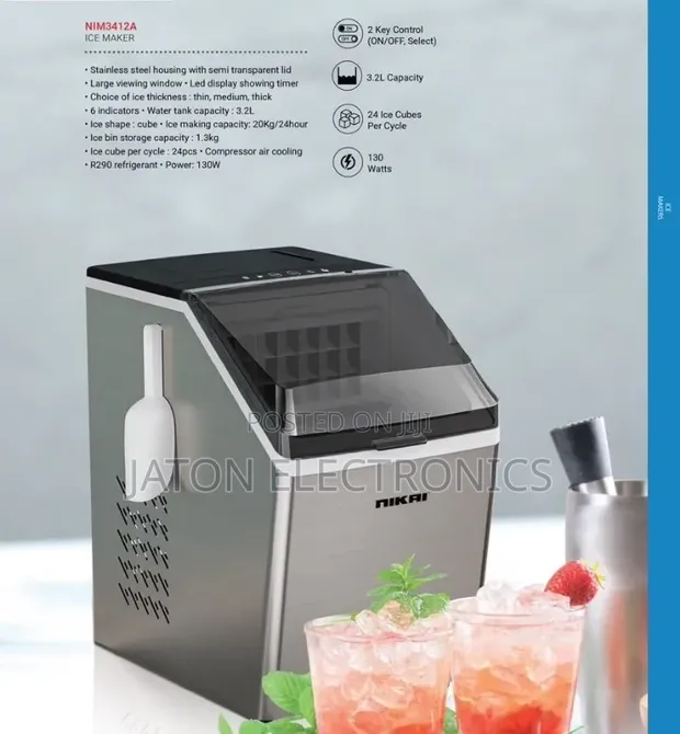 Nikai Ice Maker 20kg/24hr, 130W - 1