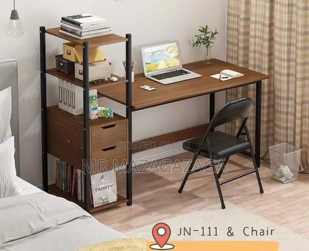 Wind Computer Desk - Steel and Wood - 1