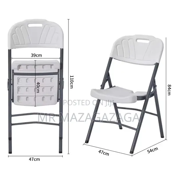Heavy Duty Plastic Folding Chair with Iron Frame - 1