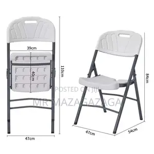 Heavy Duty Plastic Folding Chair with Iron Frame