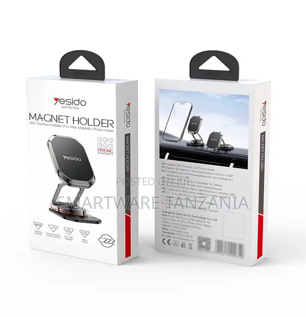 Yesido Magnetic Phone Holder, 360-Degree Rotation, Zinc Alloy - 1
