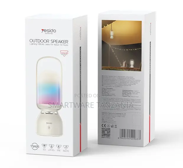 Yesido Outdoor Speaker with 100LM Lighting & 10-Hour Battery - 1