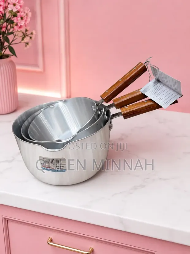 3-Piece Aluminum Milk and Sauce Pan Set - 1