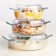 Stacked Clear Glass Cookware/Casserole Set - 2