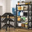Hershii 5-Tier Black Foldable Metal Storage Rack - 1