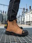 Men's Caterpillar Steel Toe Leather Slip-on Safety Boots - 2