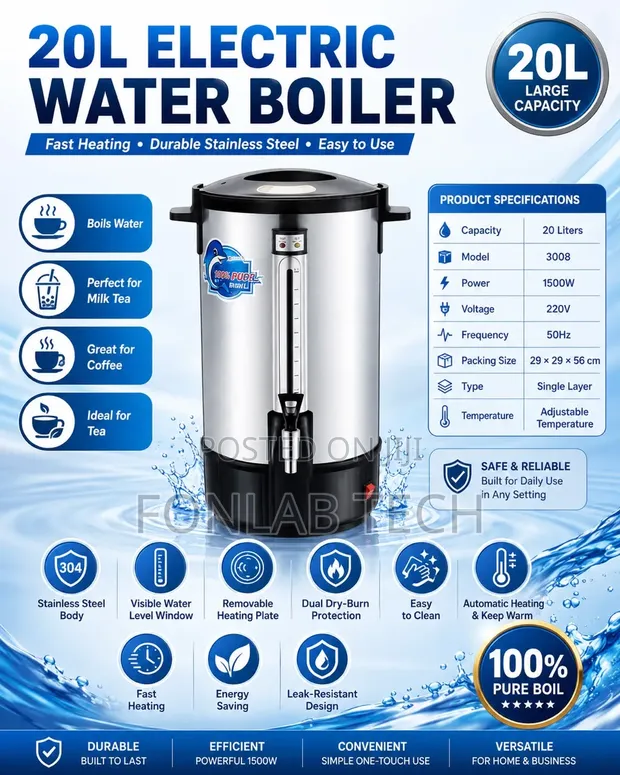 FONLAB TECH 20L Electric Water Boiler - 1