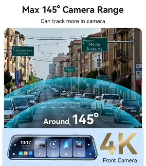 Yesido CarPlay Dash Cam with 12-Inch Touchscreen, 1080P Dual Lens