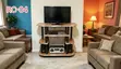 Modern 3-Tier TV Stand - Black Wood - 1