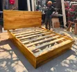 Simple Soft Wood King Bed Frame - 2