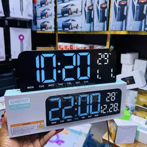Modern Digital LED Clock - Blue Display